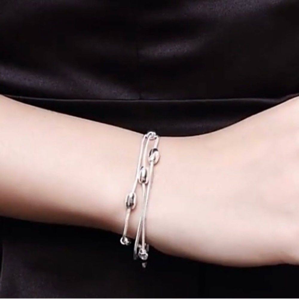 Triple Strand Bracelet.925 Sterling Silver NEW - Picture 3 of 5